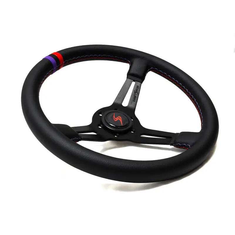 Dernière Chance Volant DriftShop Tulipé (70 mm), Edition Colors, Cuir Noir